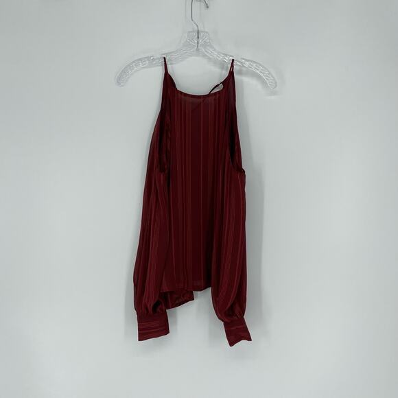 Lush Sparkly Red Cold Shoulder Top Size Small - Picture 3 of 7